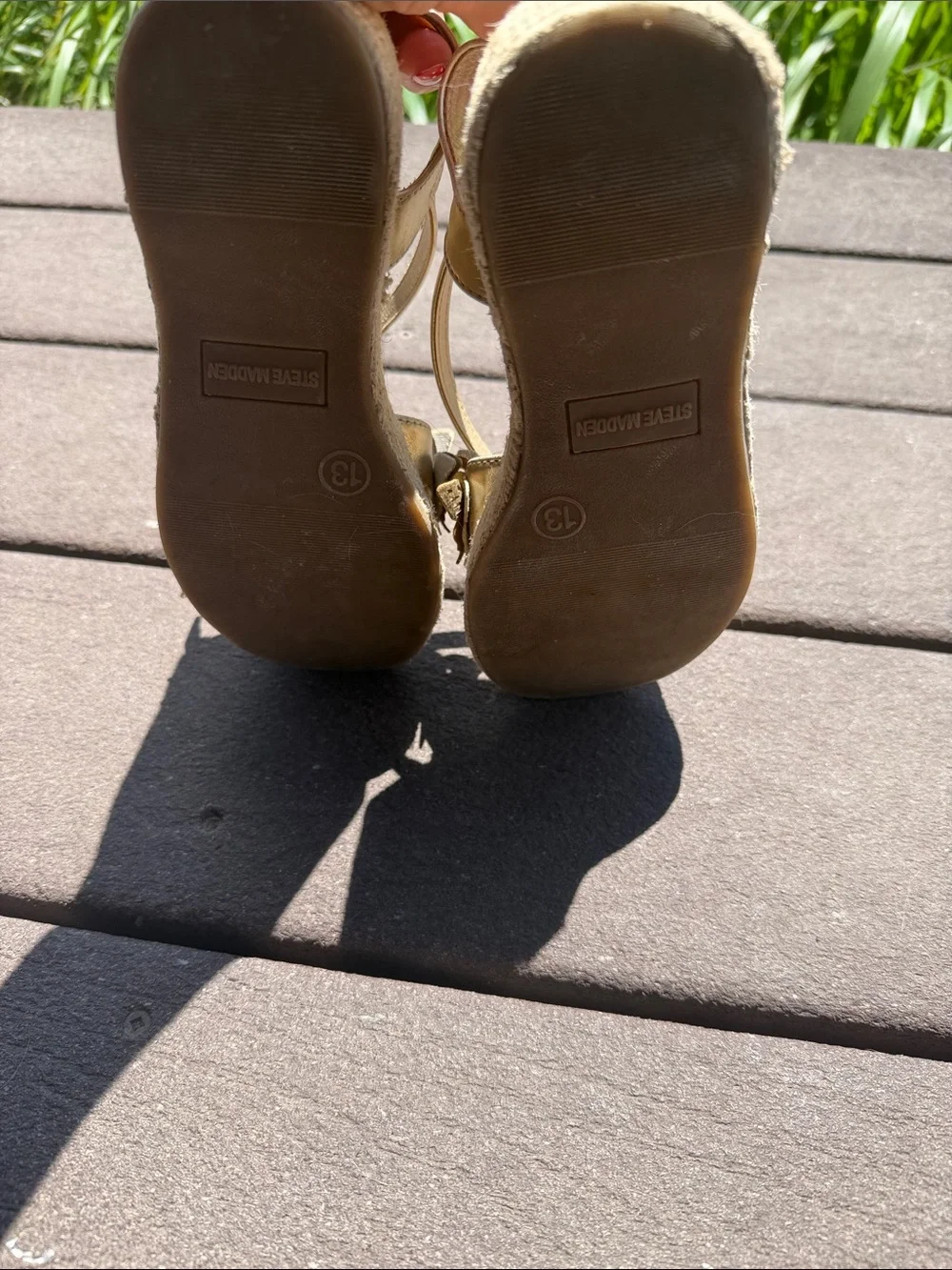 Steve Madden Kids Metallic Gold Butterfly Sandals